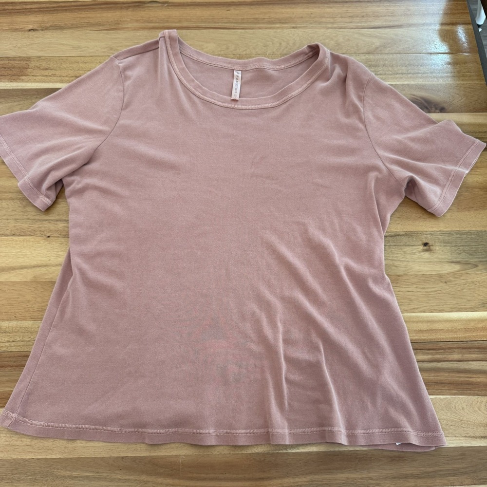 Fabletics Women's 1X Dusty Rose Pink 100% Cotton Relaxed Tee